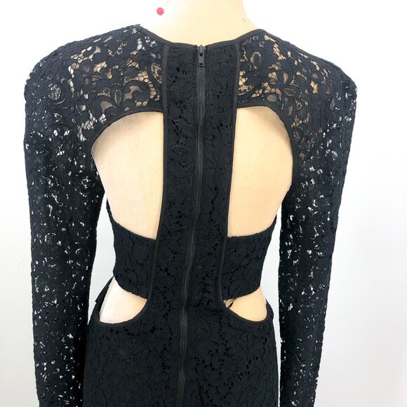 BARDOT Women's Cutout Lace Dress XL US 10 Black Long Sleeve NWT - Picture 11 of 15